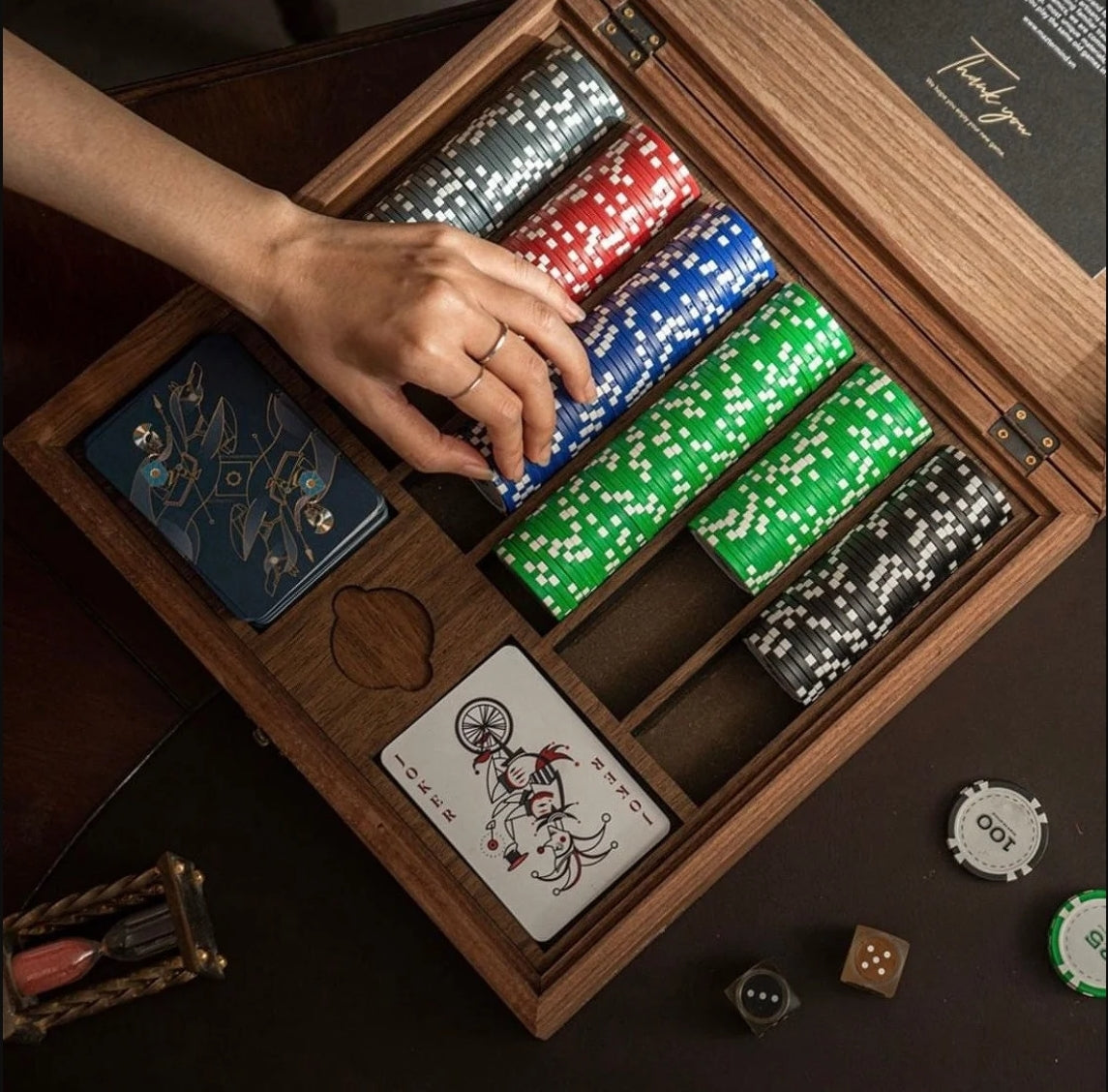 The Merchant's Prestige Wooden Poker Set 2025