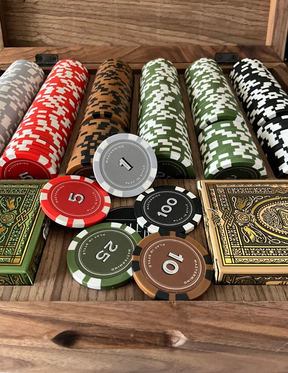 The Merchant's Prestige Wooden Poker Set 2025